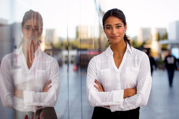 Beautiful classy elegant distinguished businesswoman, ambiguous ethnicity, modern executive