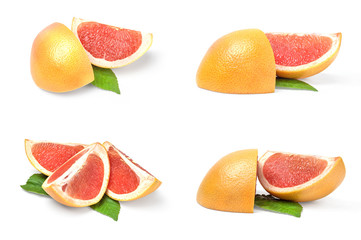 Group of grapefruit isolated on a white background cutout
