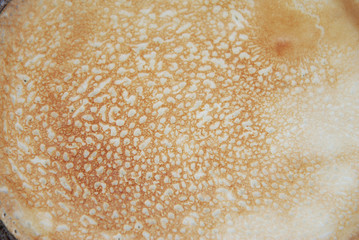 Russian traditional pancake Close Up texture, isolated. Food Photography.