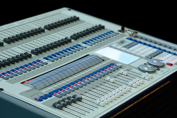 Close-up Of Professional Digital Sound Mixer