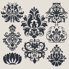 Vintage flower design elements