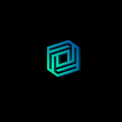  Lines logo. Impossible figure. Polygon emblems.