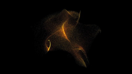 Abstract digital background with small gold particles. 3d rendering