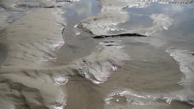 Bassa marea sulla spiaggia del Mare del Nord