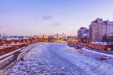 winter view of the Kremlin in Moscow