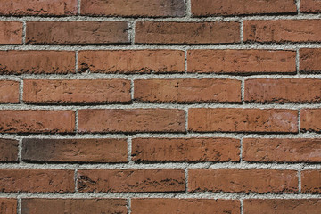 Grunge red brick wall pattern background.