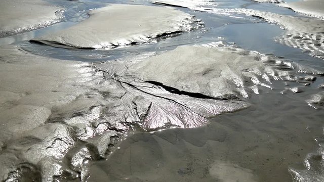 Bassa marea sulla spiaggia del Mare del Nord