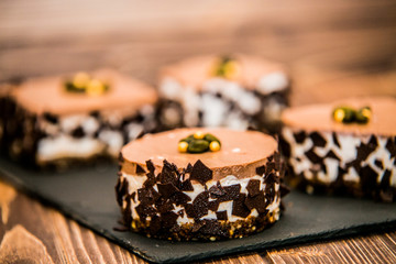 Delicious sweet baked cake with fruit.