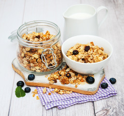 homemade granola in jar