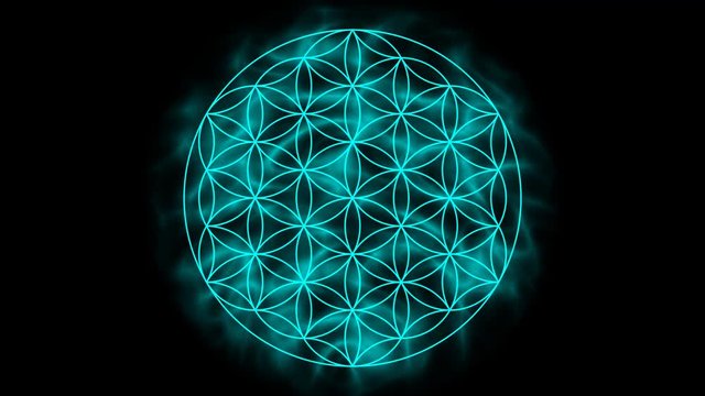 Flower of life with aura - symbol of sacred geometry with uhd / 4k resolution