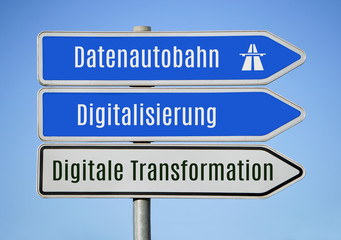 Wegweiser Datenautobahn und digitale Transformation