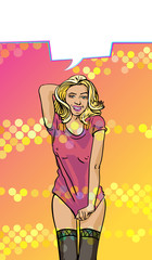 Blond, retro young woman,