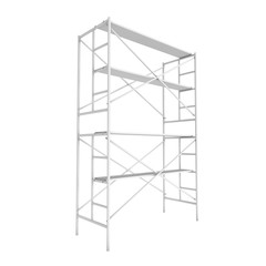 Scaffolding metal construction isolated on white. 3d render illustration