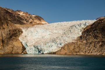 Fototapeta na wymiar Perched Glacier in Prince Christian Sound Greenland