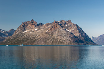 Towering Mountain in Prince Christian Sound Greenland