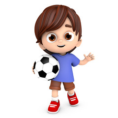 niño con balón de futbol