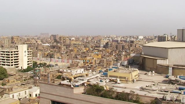 Pan left, Cairo cityscape