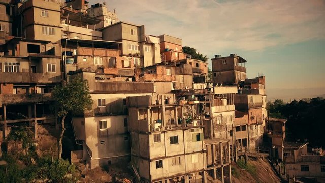 Aerial view of favela in Rio de Janeiro, Brazil