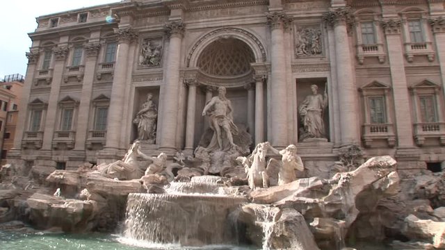 Trevi Fountain in Rome, low angle