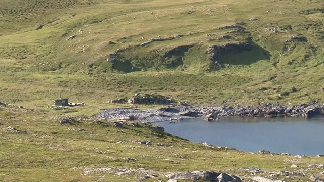 Norwegen, Norge, Honningsv&aring;g, Nordkapp, Mager&oslash;ya, Skarsv&aring;g, Kirkeporten, Kirchenpforte, Horn, Nordkapphorn, Mefjord, Vestfjord, Ford, Klippe, Loch, Naturjuwel