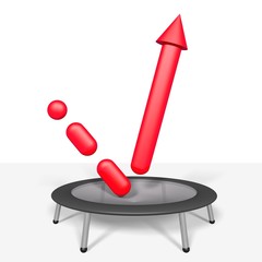 Business trampoline. 3D concept. © Emilia Szymanek