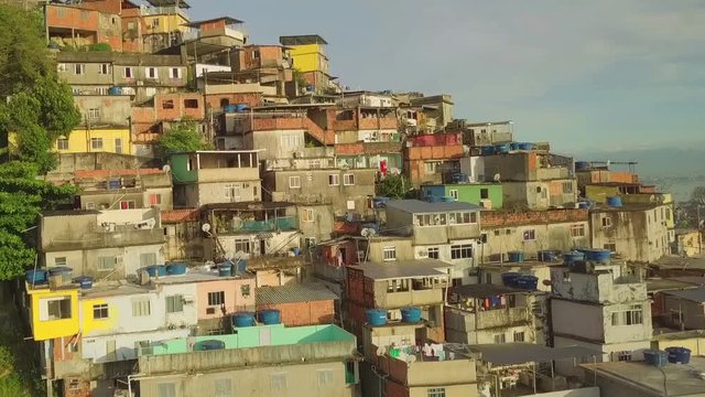 Aerial view of favela in Rio de Janeiro, Brazil