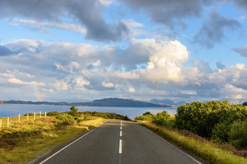 An empty road in the Isle of Skye, Scotland