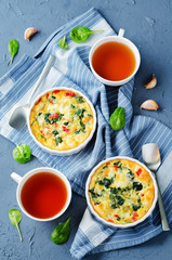 Spinach Red Bell Pepper Baked Omelet