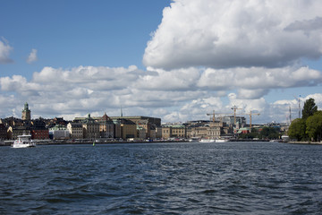 Fototapeta na wymiar Stockholm Waterfront with famous landmarks, Sweden