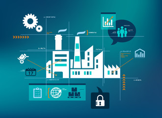 Smart company vector illustration - data analysis / optimisation concept