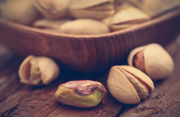 Closeup of some roasted pistachio