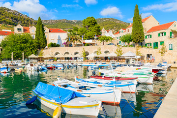 Fototapeta na wymiar Fishing boats in Bol port, Brac island, Croatia