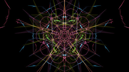 Symmetrical and colorful design. Digital graphic