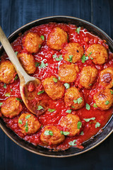 rustic italian meatball in tomato sauce