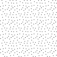 Vector illustration of seamless black dot pattern with different grunge effect rounded spots isolated on white background