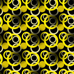 Endless geometric pattern with circles. Repeating background with decorative shapes. Vintage vector wallpaper.