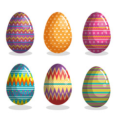 happy easter eggs painted vector illustration design