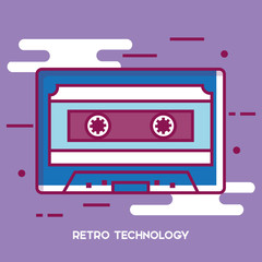 cassette retro technology icon vector illustration design