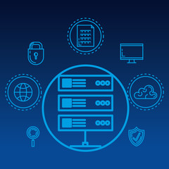 security system technology icons vector illustration design