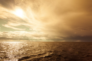 Beautiful sunset on the ocean sea