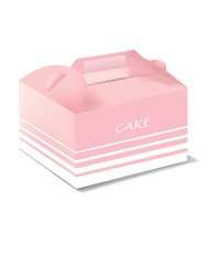 Pink cake carrier packaging with pattern isolated