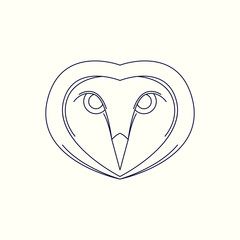 Owl Mono Line Logo. Owl Mascot Logo. Logo Template. Owl vector illustration.