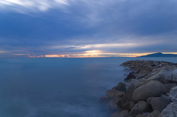 Sunset on Ligurian sea - Tigullio gulf - Long exposure