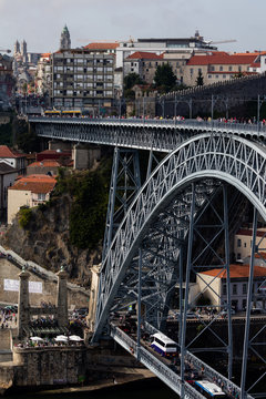 Iconic Dom Luis I Bridge in Porto, Portugal.