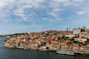 Fototapeta na wymiar View of Porto and the Douro River from the Dom Luis I Bridge