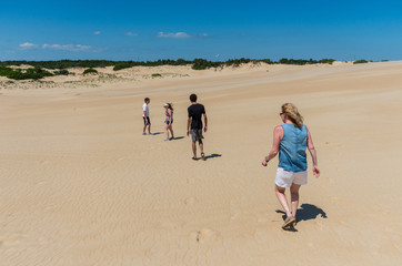 walking on the dunes at Jockey ridge Outer Banks