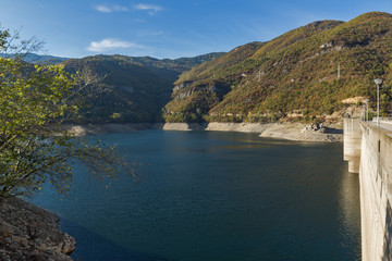 Amazing Autumn landscape of Meander of Vacha (Antonivanovtsy) Reservoir, Rhodopes Mountain, Bulgaria