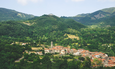 Fototapeta na wymiar Summer panorama of Apennines mountains, Italy