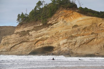 Surfing at Cape Kiwanda