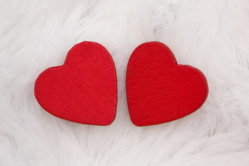 Obraz premium Valentines Day Themed Background on Soft White Fur